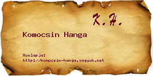 Komocsin Hanga névjegykártya